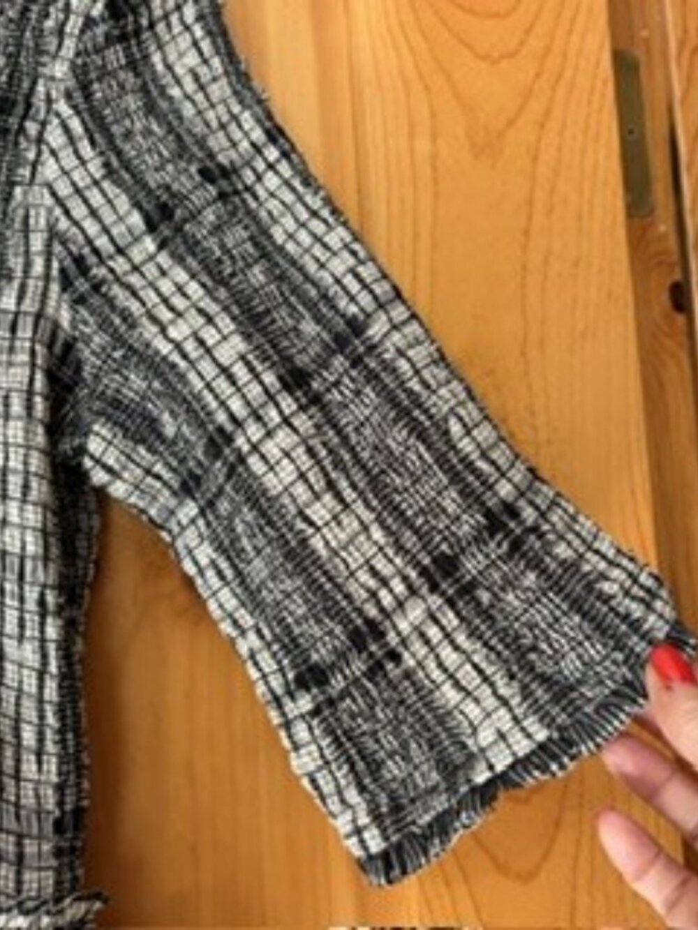 Maeve Anthropologie Black and White Plaid Midi Dress - Picture 6 of 6
